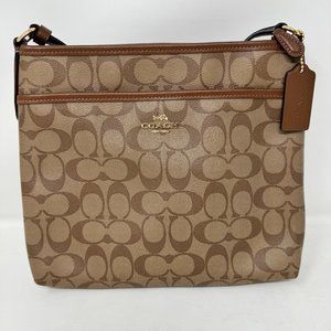 Coach - F29210 - Signature File Crossbody Bag Khaki / Saddle - NEW